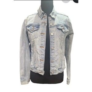 Levi Jean Jacket Light Wash Distressed Denim Original Trucker Size Small